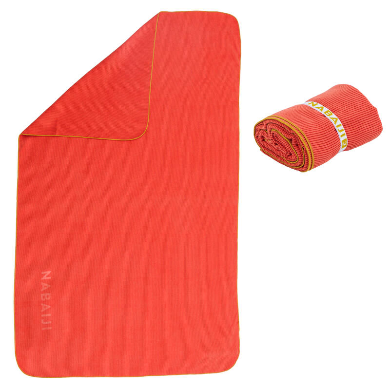 Mikrofaser-Badetuch gestreift Größe L 80 × 130 cm dunkelorange Mikrofaser-Badetuch gestreift Größe L 80 × 130 cm dunkelorange