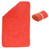 Swimming Microfibre Towel Size L 80 x 130 cm - Dark Orange Striped