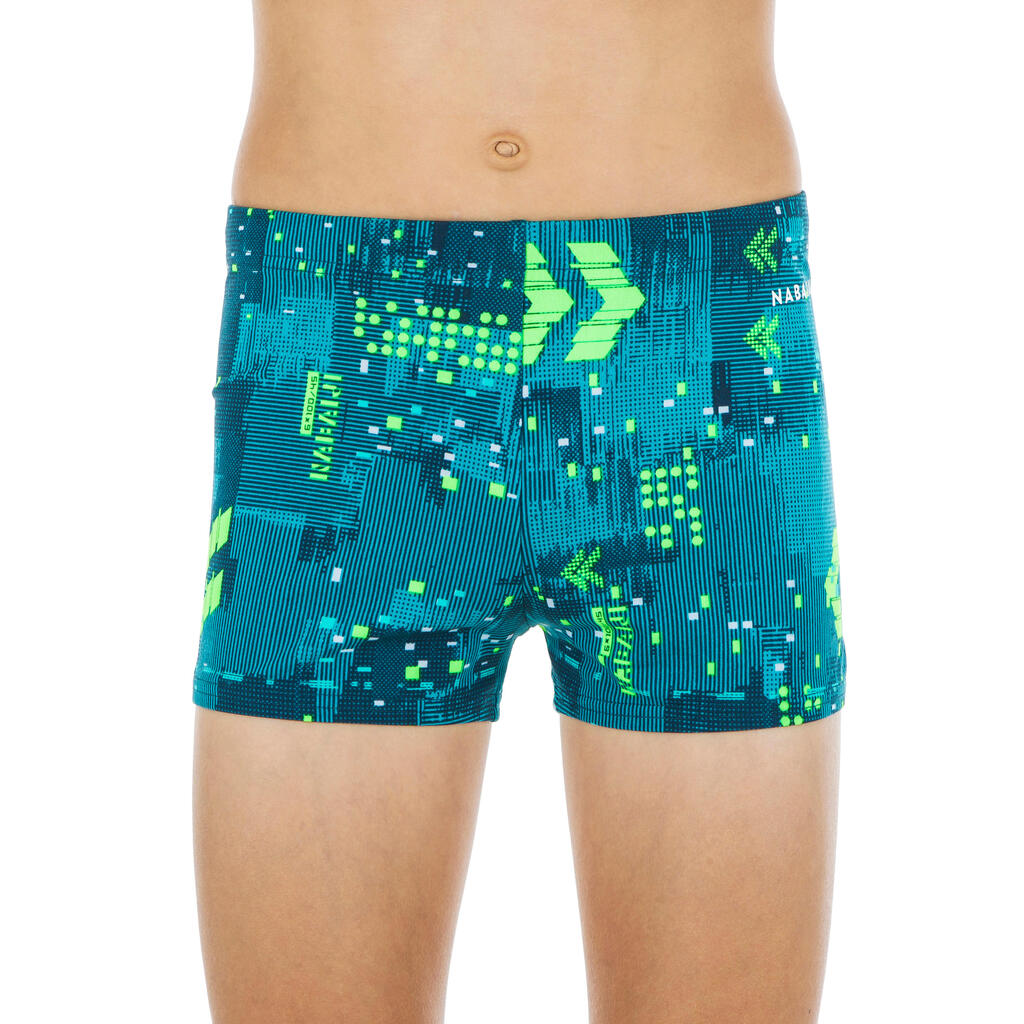 Badehose Boxer Jungen - Fitib blau/grau 