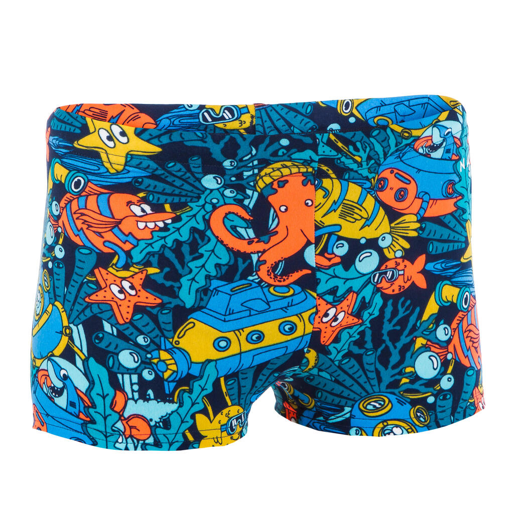 Boys' Swimming Boxers - Fitib - Blue Grey Bask