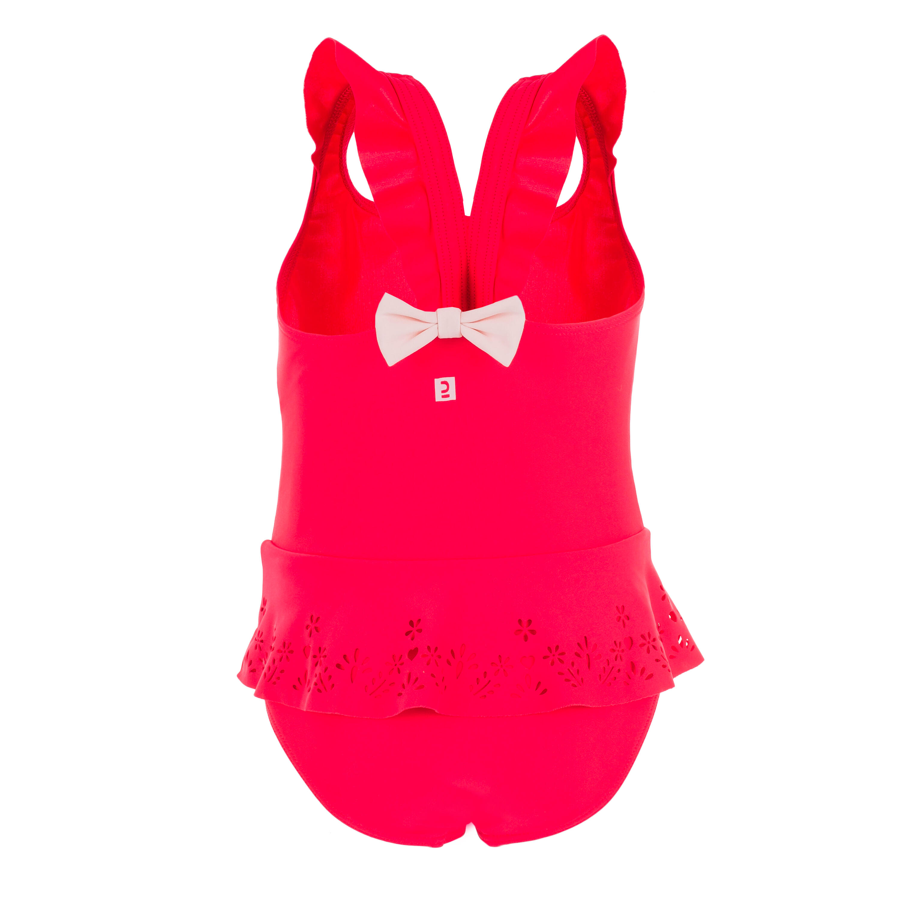 Girls' 1-Piece Miniskirt Swimsuit - Red - NABAIJI