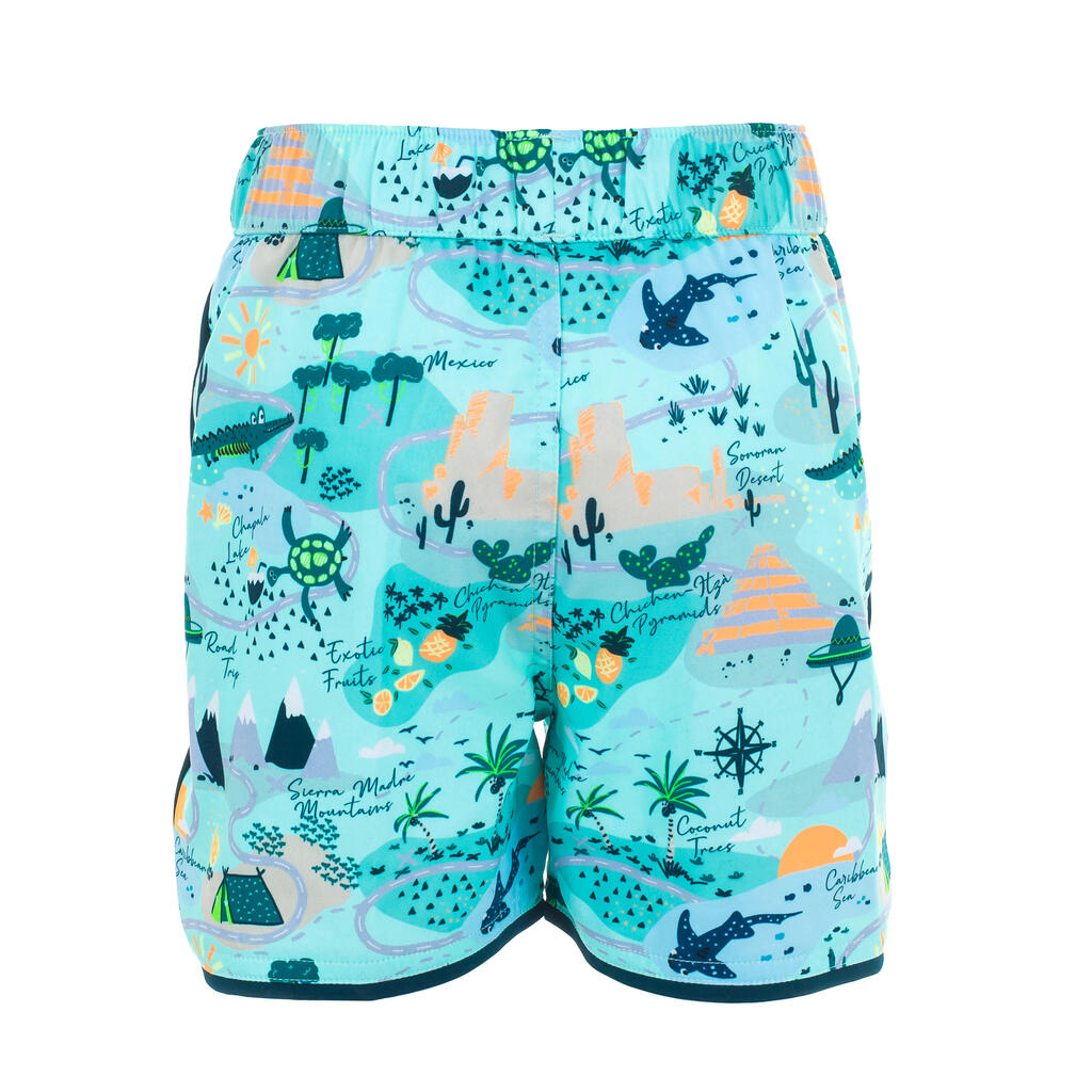 Baby / kids' swim shorts - green map print