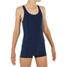 Girls Swimming One-Piece Shorty Swimsuit Vega Navy Blue