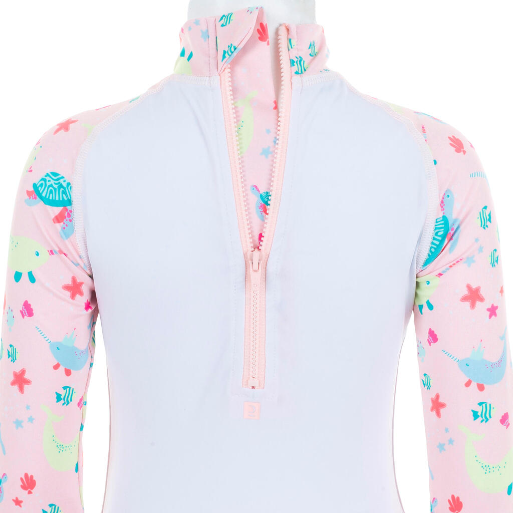 Combinaison De Natation Anti UV Bébé / Enfant Manches Longues Bleu Imprimé
