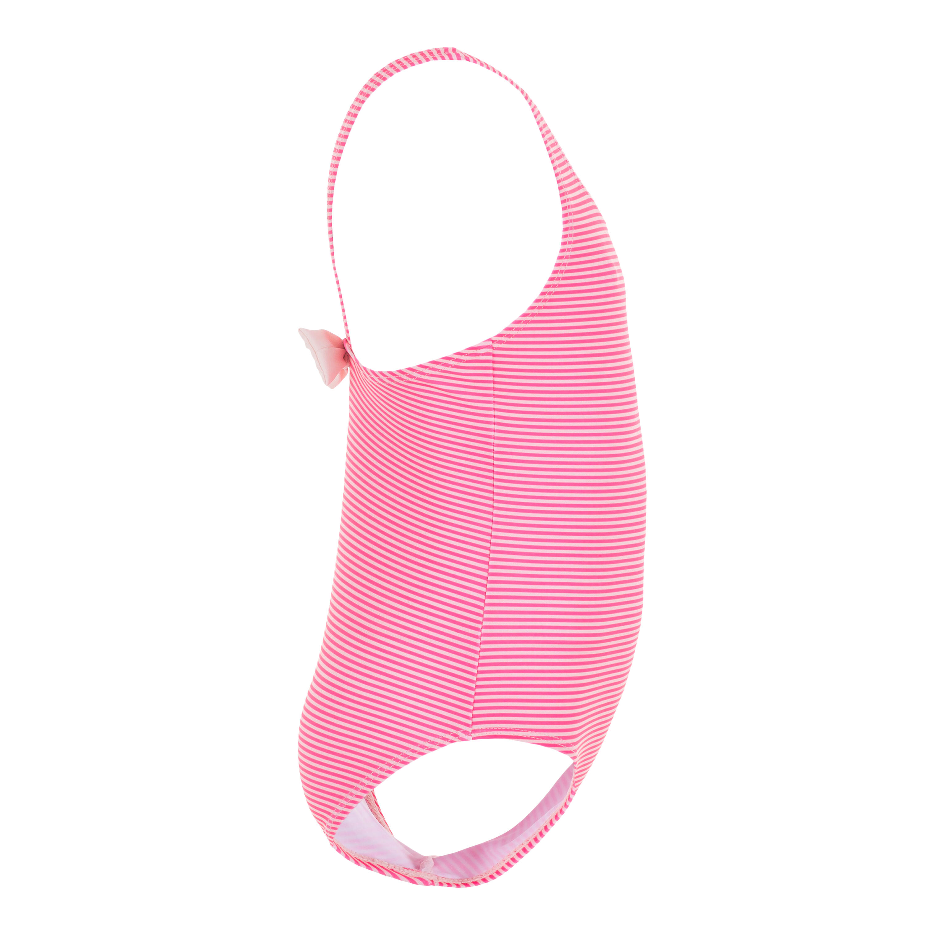 Baby Girls' 1-Piece Swimsuit - Pink Stripes Print 3/5