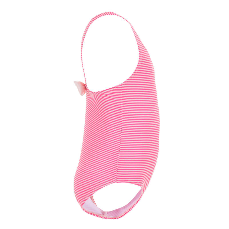 Maillot de bain 1 pièce bébé fille rose imprimé Rayures