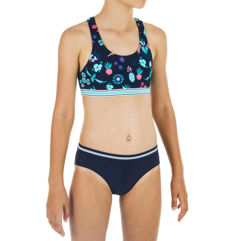 Bikini-Oberteil Mädchen - Vega Omi marineblau