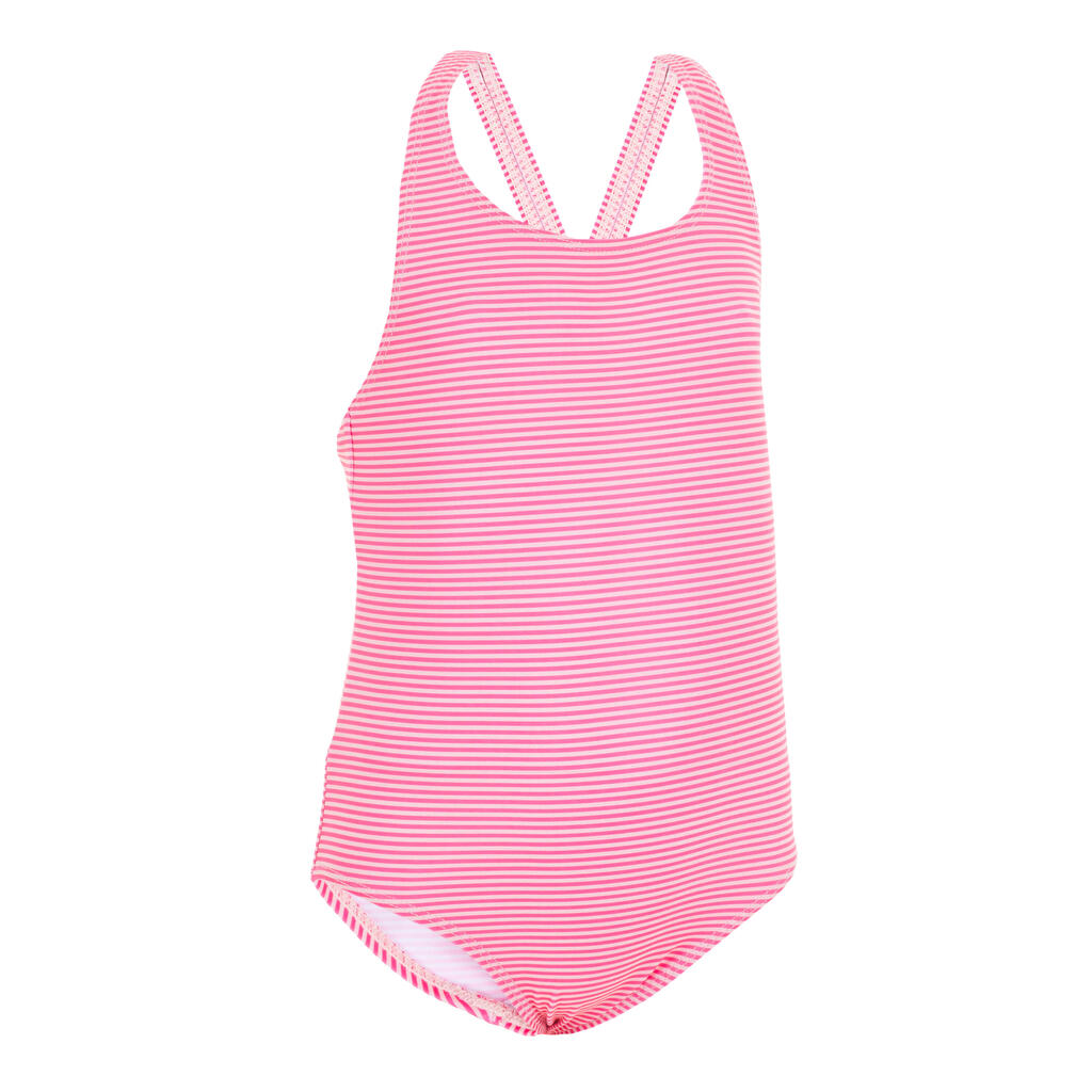 Baby Girls’ 1-Piece Swimsuit - Pink Stripes Print