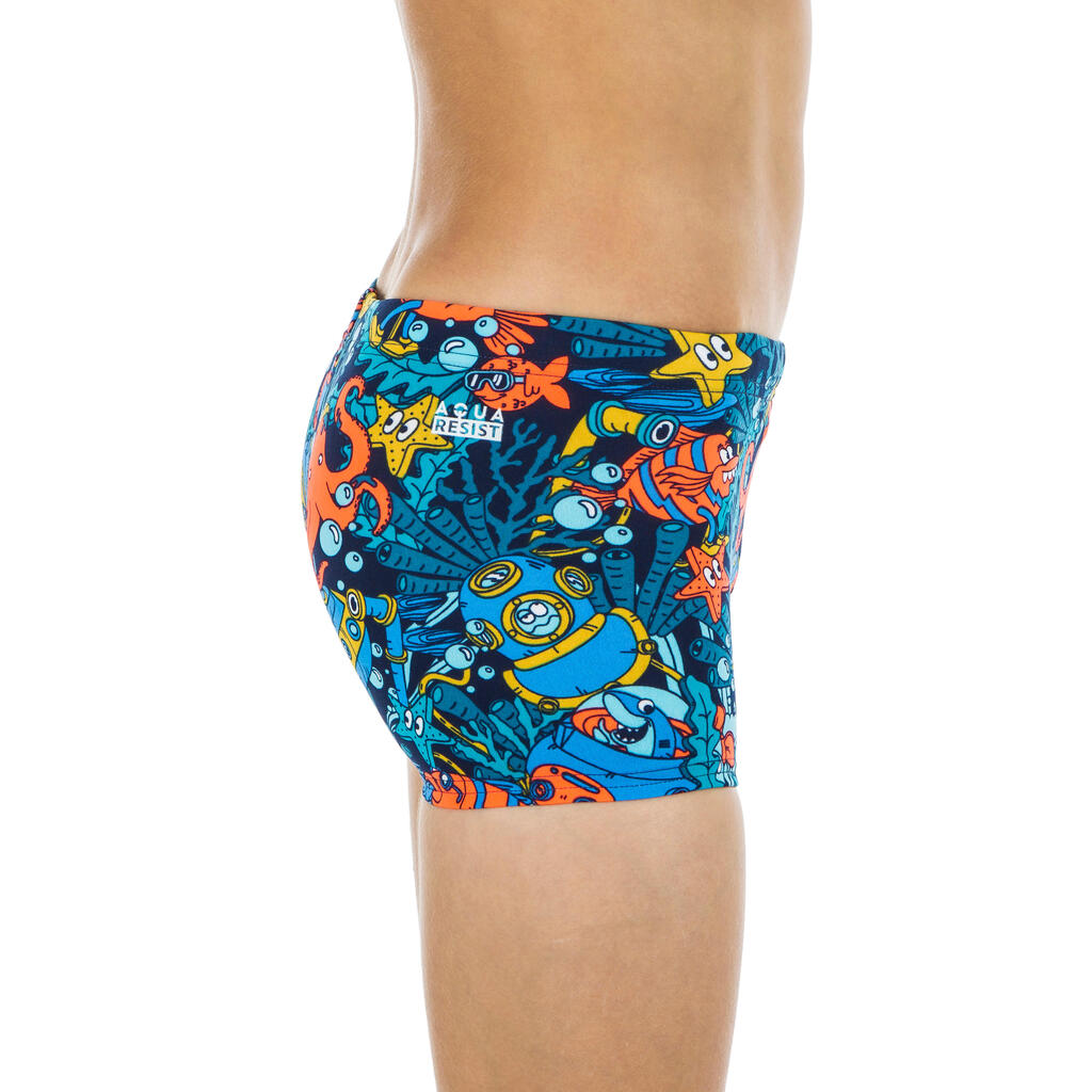 Boys' Swimming Boxers - Fitib - Blue Grey Bask