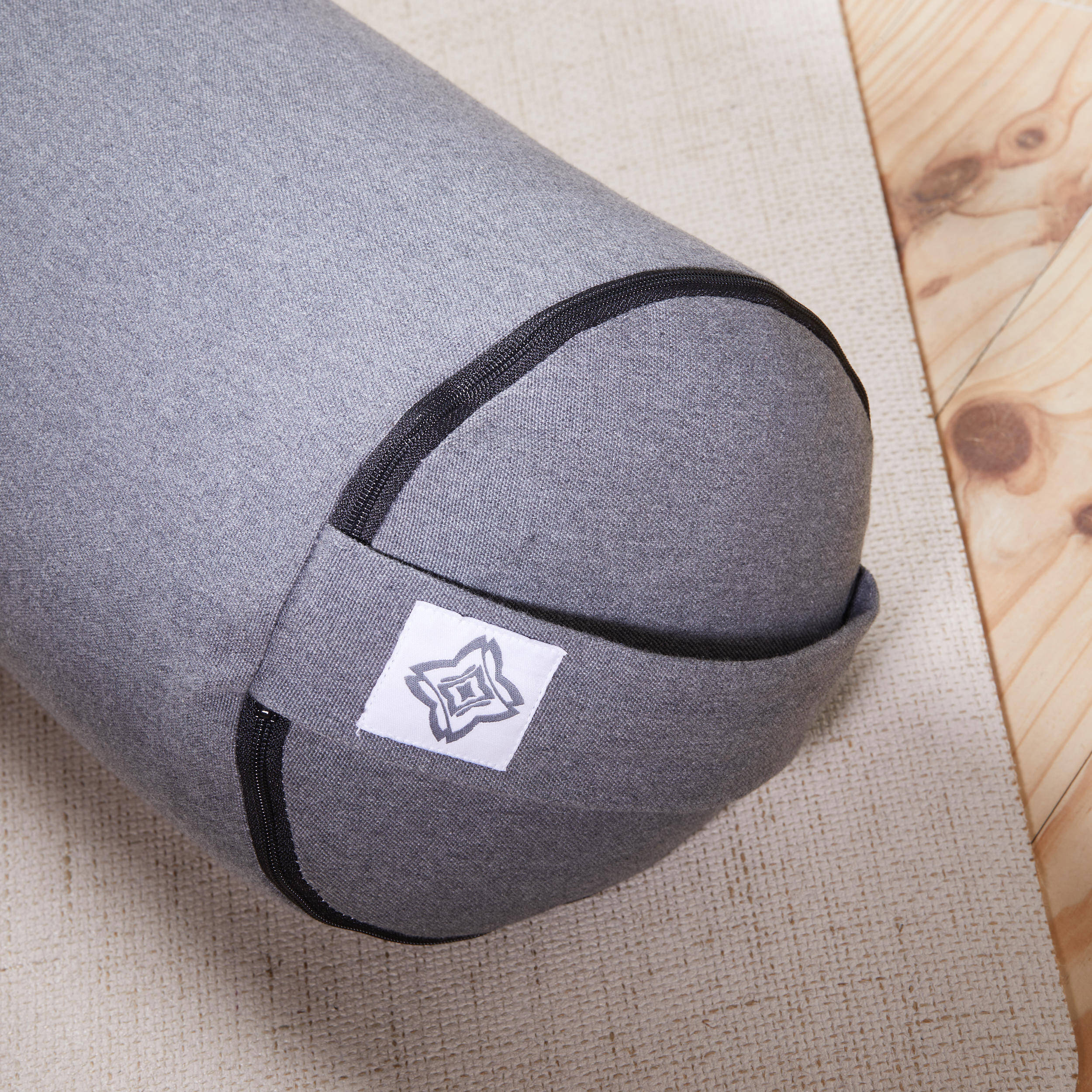 Firm Cotton Yoga Bolster/Cushion - Mottled Grey -  3