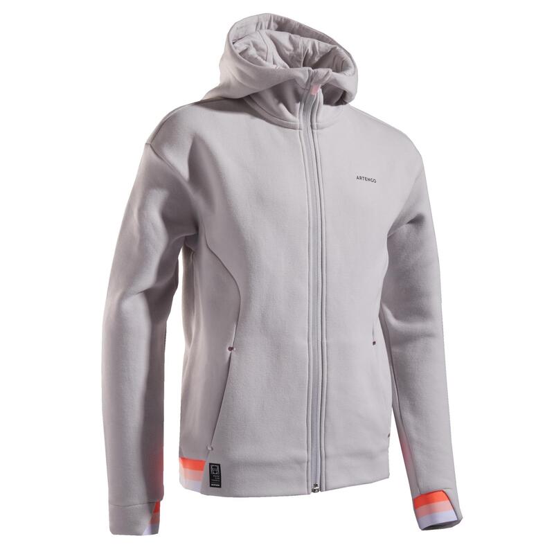 Chaqueta Térmica Tenis Artengo Niña Gris Claro