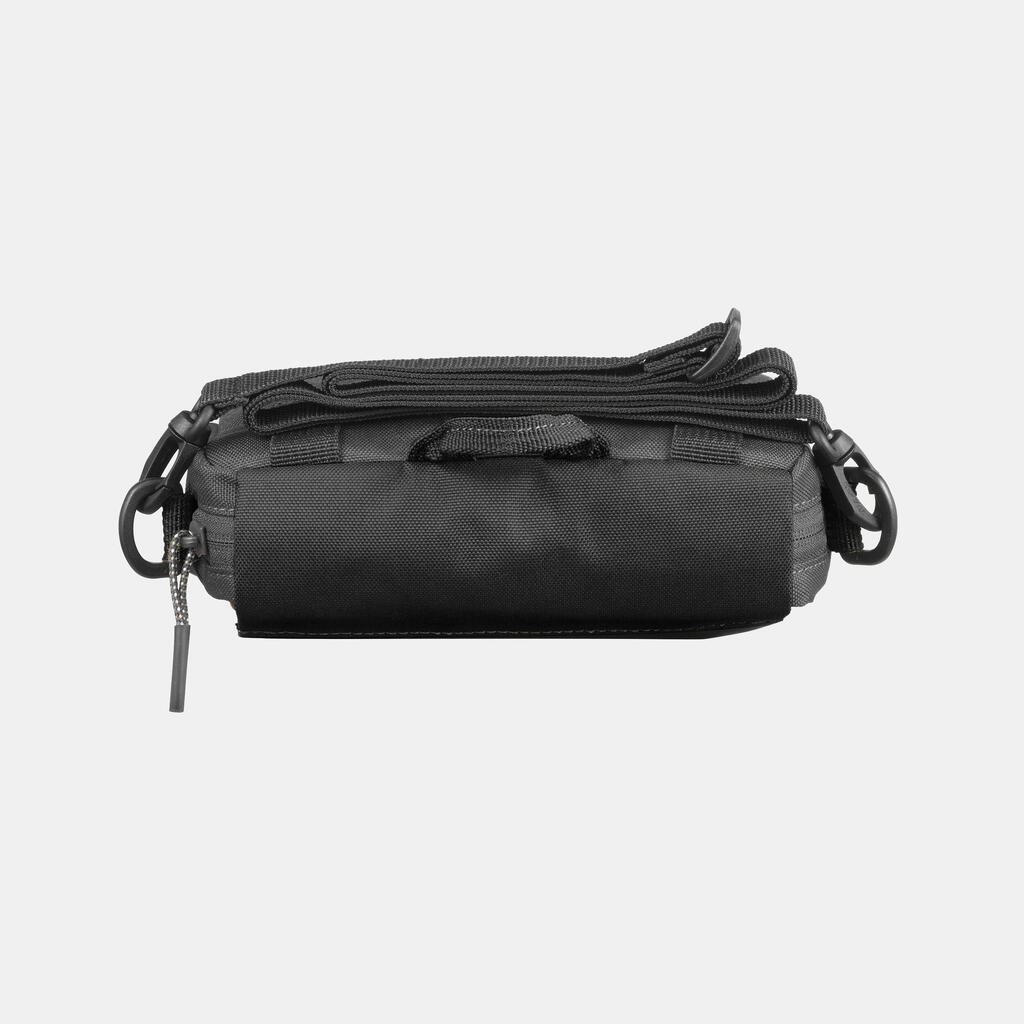 Bolso pequeño multibolsillos para trekking de viaje Forclaz café