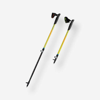 Nordic Walking Stöcke Kinder Teleskop Aluminium - NW P120 gelb/türkis
