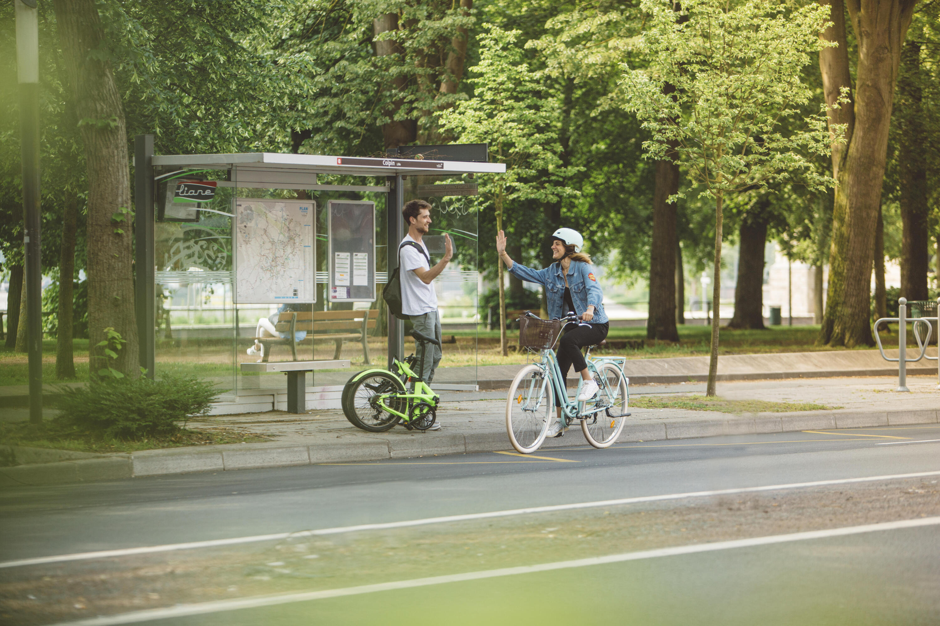 Bicicleta urbana clásica cuadro bajo 28 pulgadas 6 V Elops 520 azul 9/9