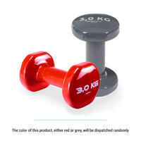 Fitness 3 kg Dumbbells Twin-Pack - Grey