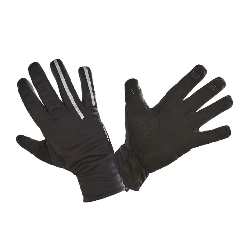 Smartphone-compatible thermal cycling gloves, black