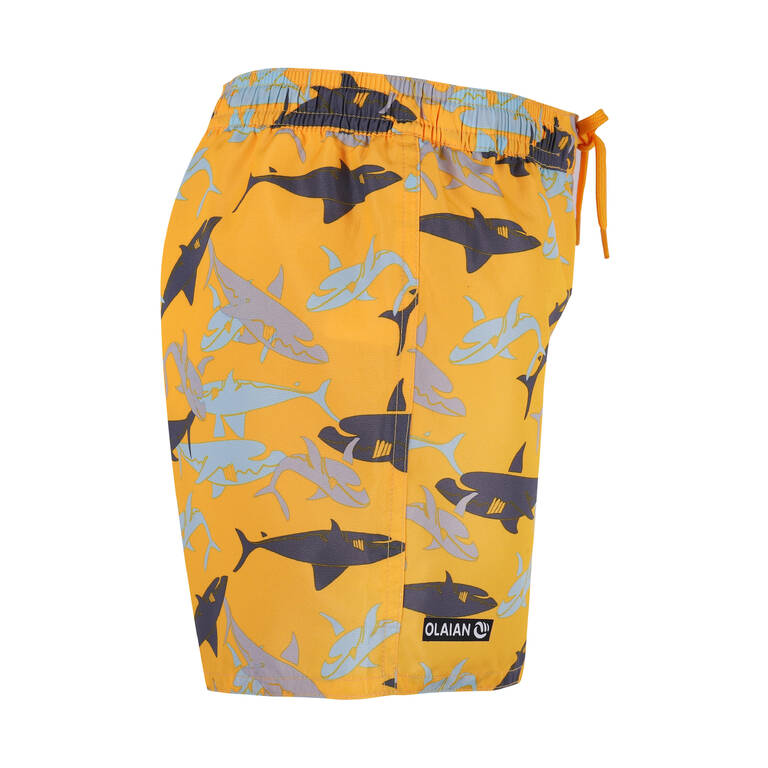 Boy's surfing boardshorts shark yellow