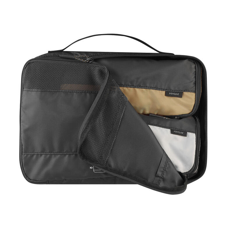 Kit 3 Fundas De Guardado Camping Trekking Forclaz Gris Marrón