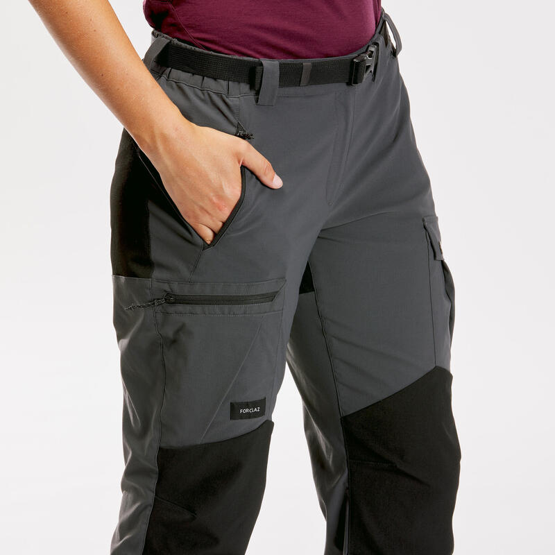 Women’s Mountain Trekking Resistant Trousers - MT 500 v2 Dark Grey