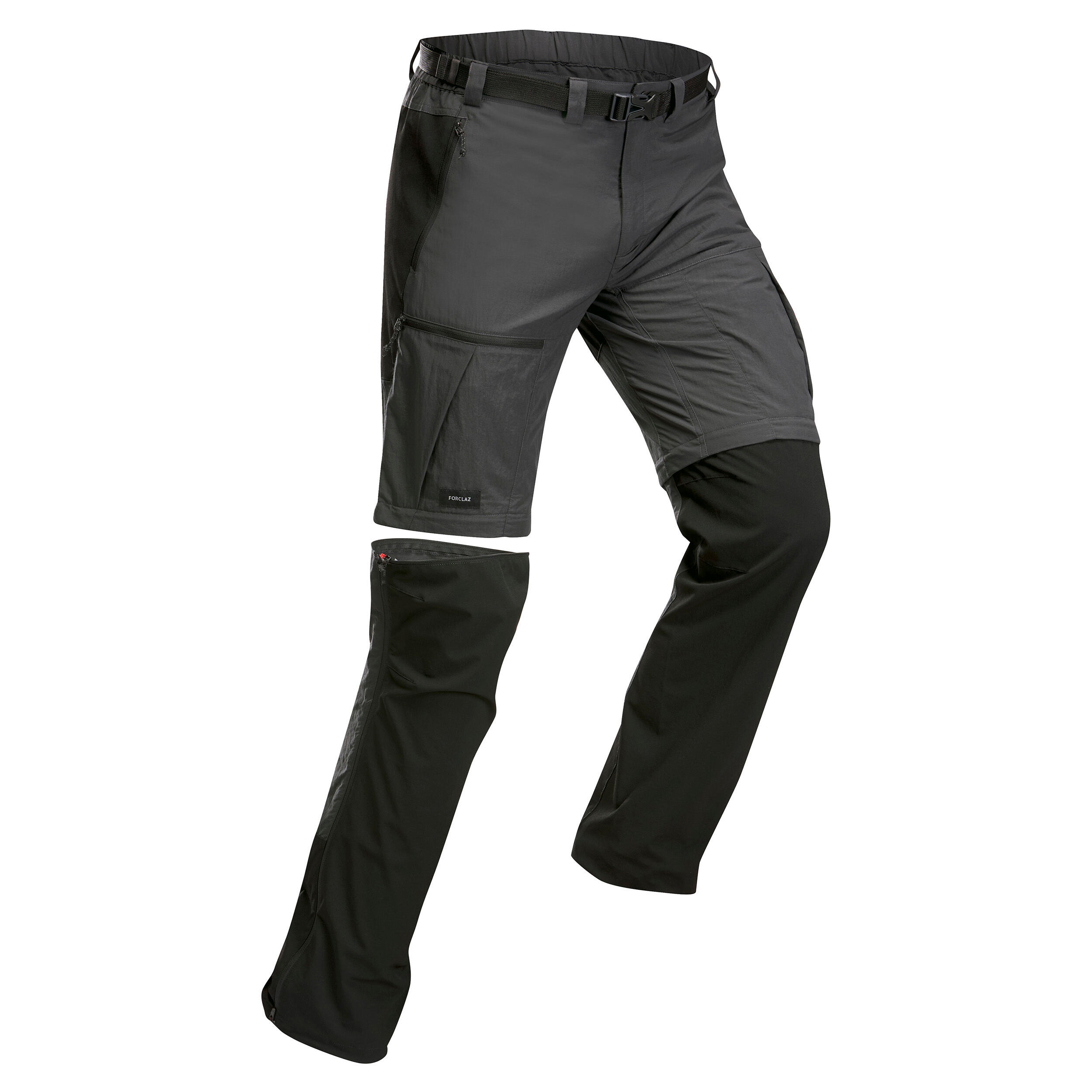 Pantalon modulabil trekking la munte trek500 gri bărbaţi