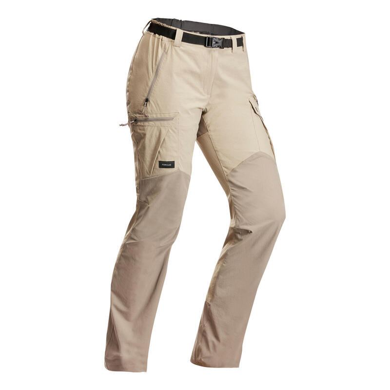 Pantalon résistant de trek montagne - MT500 beige - Femme v2
