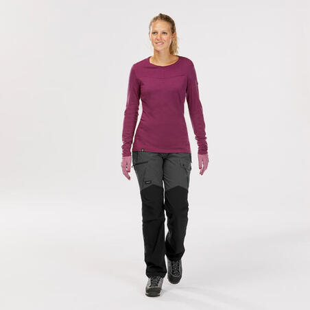 Women's Mountain Trekking Heavy-Duty Trousers MT500 V2 - dark grey 