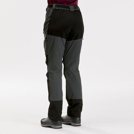 Штани жіночі TREK 500 для гірського трекінгу V2 темно-сірі