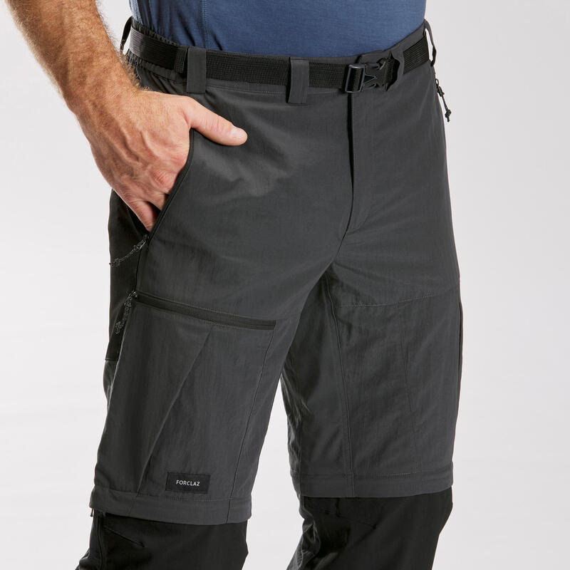 Pantaloni modulabili trekking uomo MT500 grigi