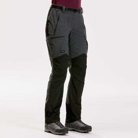 Women's Mountain Trekking Heavy-Duty Trousers MT500 V2 - dark grey 