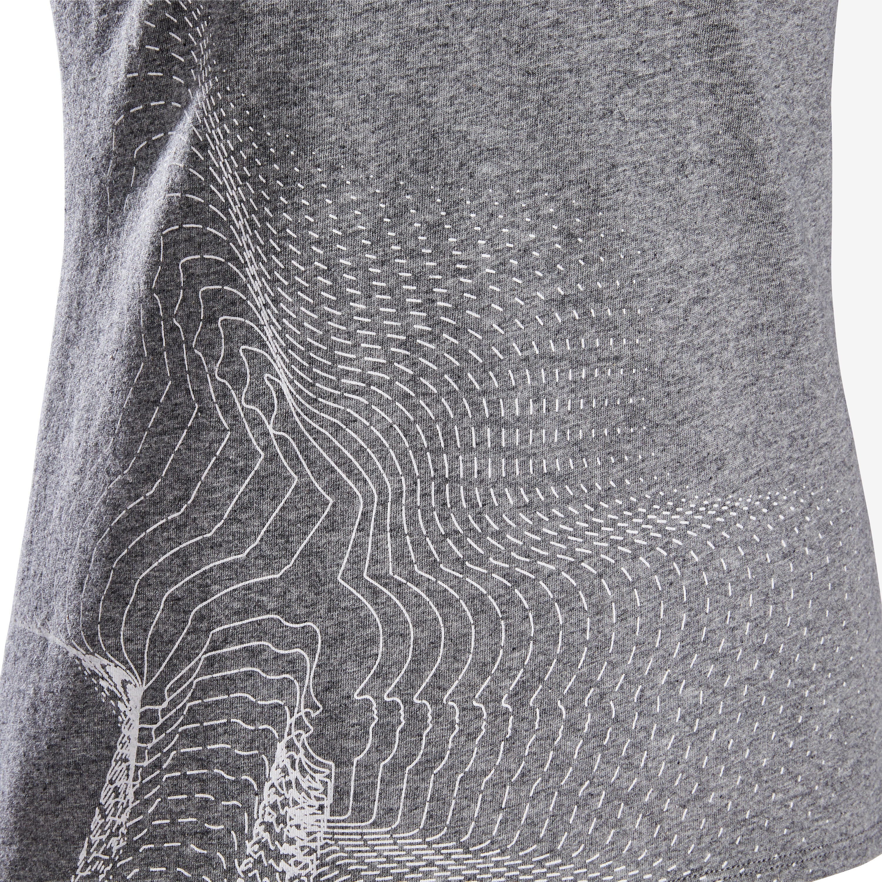 Camiseta gimnasia deportiva manga corta reciclada Niños Domyos 100 gris oscuro 3/8
