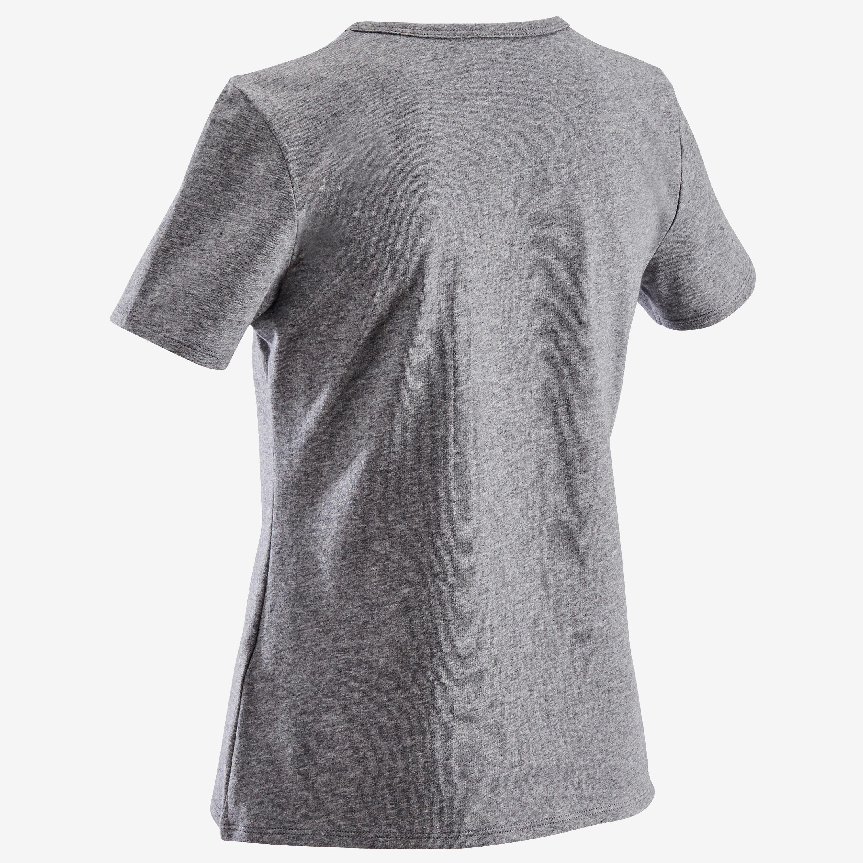 Camiseta gimnasia deportiva manga corta reciclada Niños Domyos 100 gris oscuro 2/8