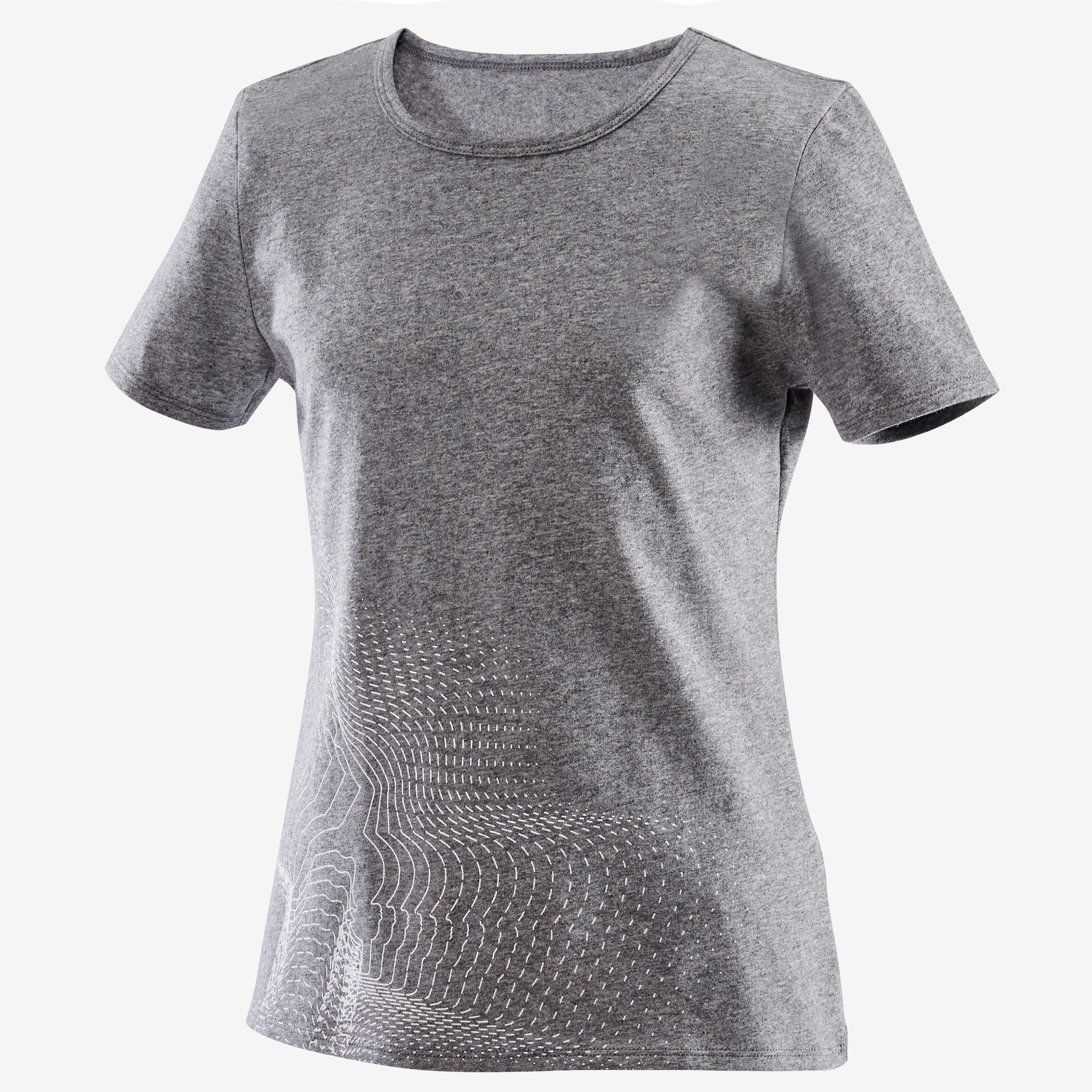 DOMYOS Kids' Basic T-Shirt - Dark Grey/Print