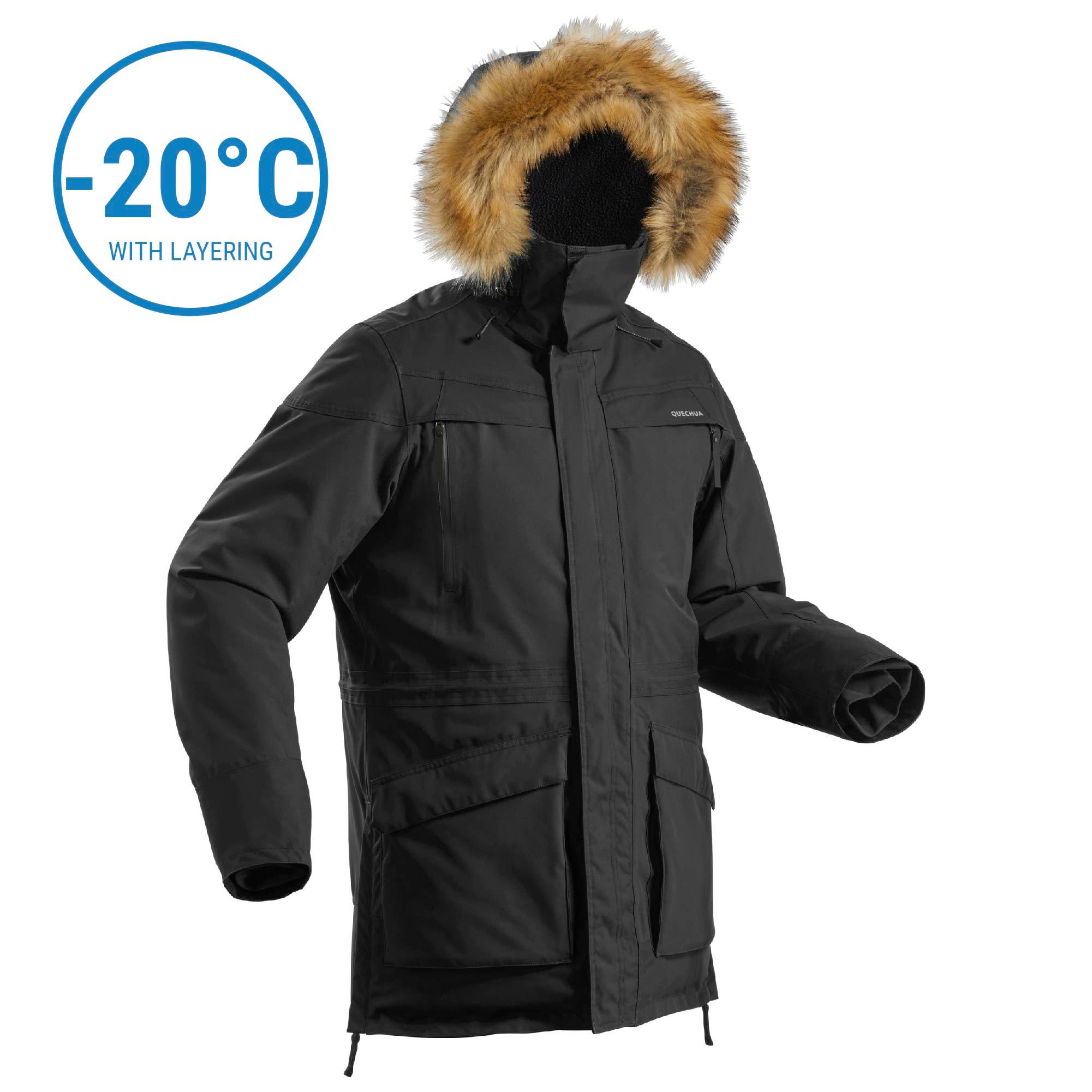 

Men’s Snow Parka Warm & Waterproof SH500 U-Warm - Black -  By QUECHUA | Decathlon