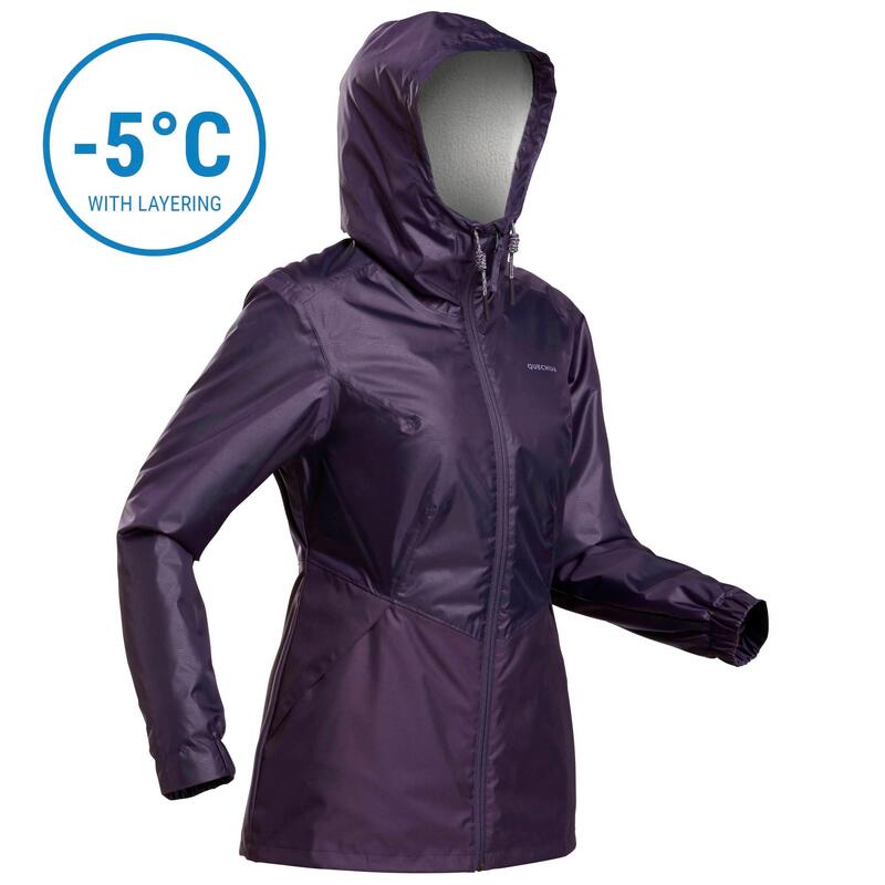 Women’s waterproof winter hiking jacket SH100 5°C QUECHUA Decathlon