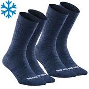 Adult Warm Hiking Socks - SH100 X-WARM MID - 2 Pairs