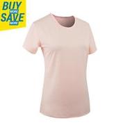 Women Polyester Basic Gym T-Shirt - Pale Pink