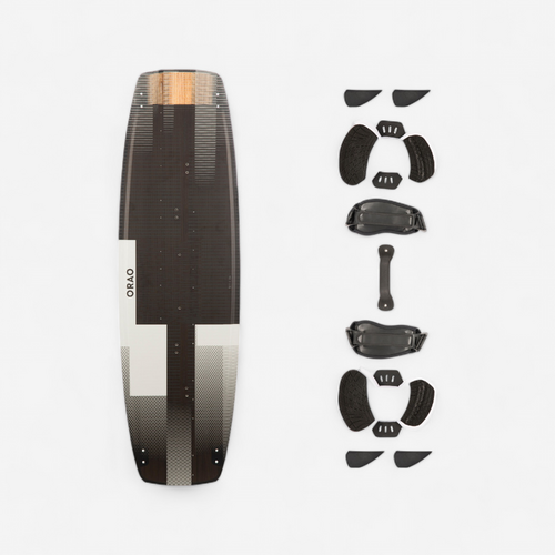 PLANCHE DE KITESURF "TWIN TIP 500" CARBONE - 138X41CM (PADS ET STRAPS INCLUS)