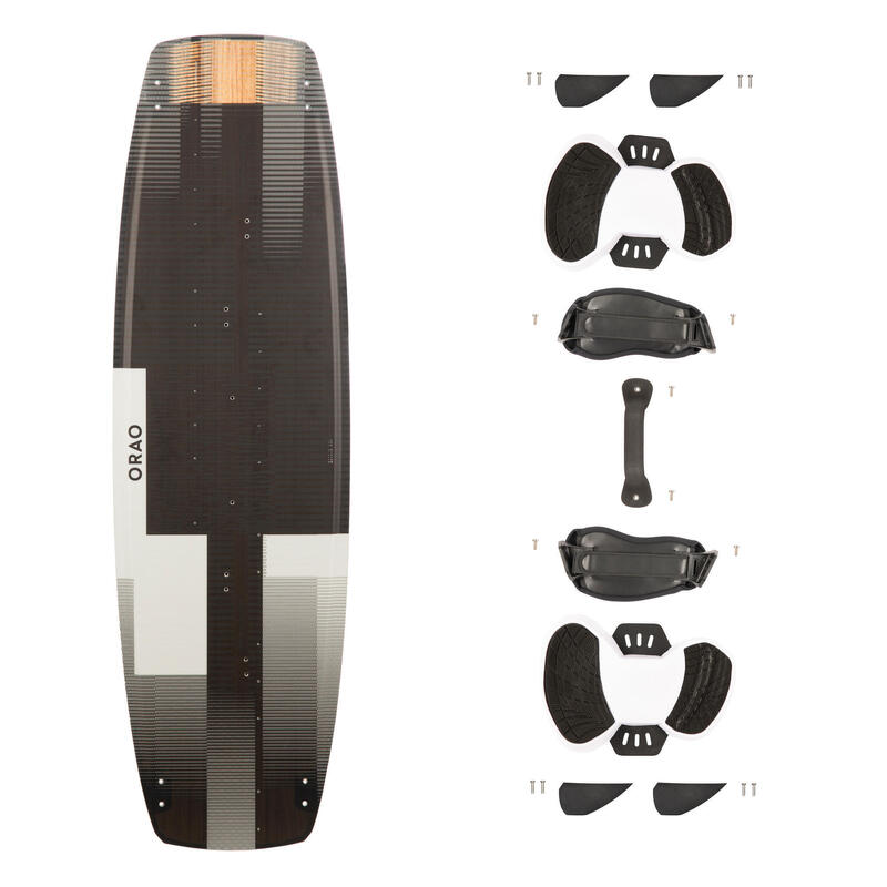 Carbon twintip kiteboard 138 x 41 cm (inclusief pads en straps) TT500