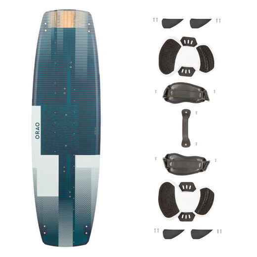 KITESURFING BOARD TWIN-TIP 500 - CARBON - 136X40.5 CM (PADS AND STRAPS INCLUDED