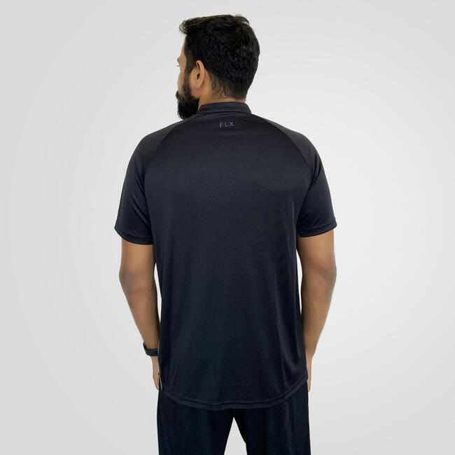 MEN'S QUICK DRY CRICKET TSHIRT, BLACK/GREY