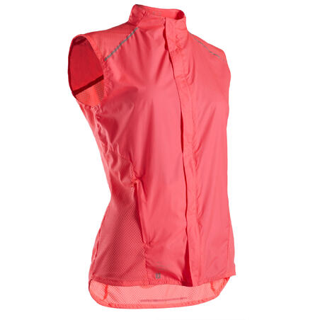 Вітровка без рукавів жіноча Kiprun Light для бігу рожева