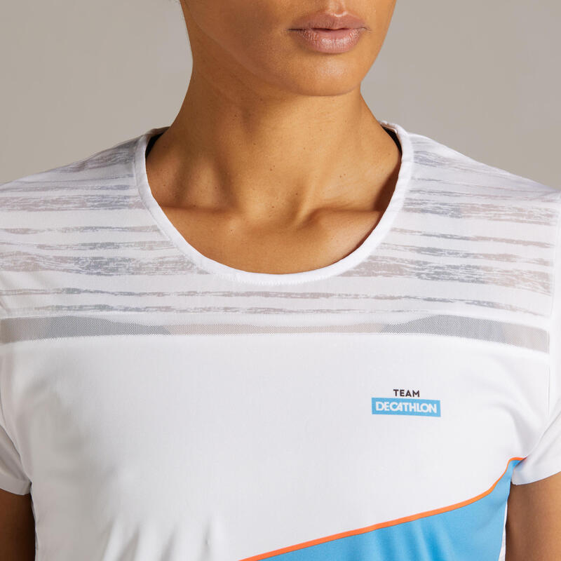 TEE SHIRT RUNNING FEMME RESPIRANT KIPRUN LIGHT BLEU DECATHLON