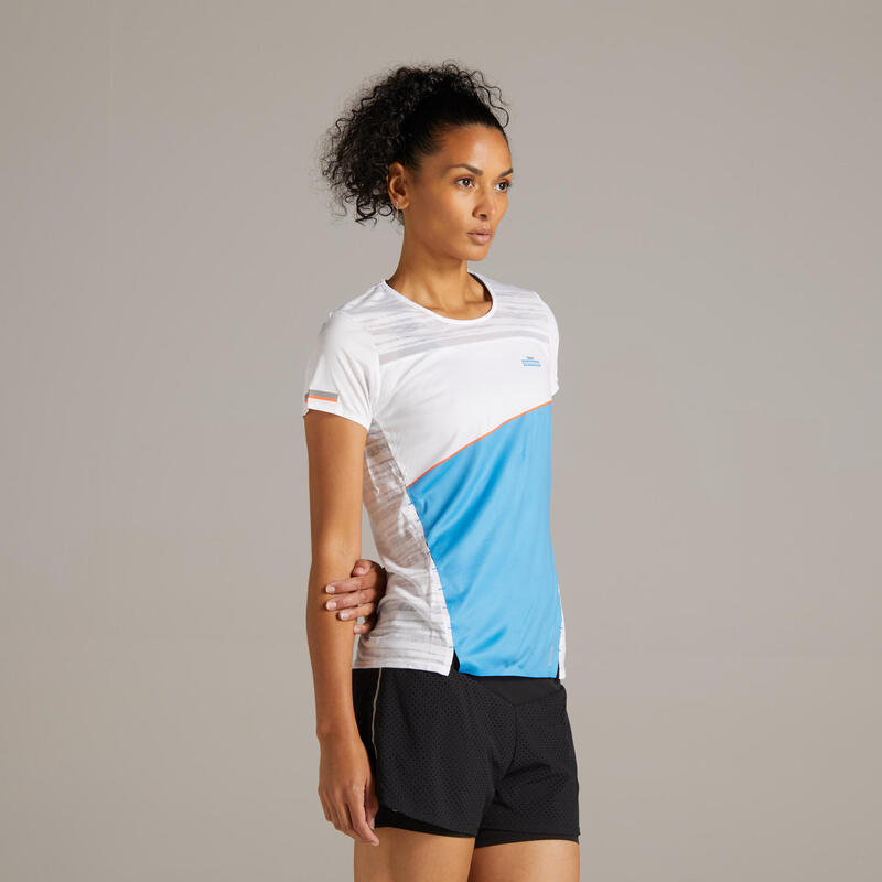 TEE SHIRT RUNNING FEMME RESPIRANT KIPRUN LIGHT BLEU DECATHLON