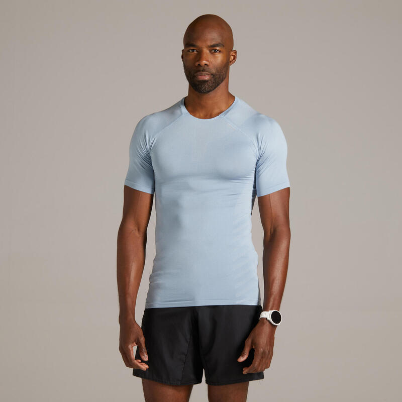 TEE SHIRT RUNNING HOMME RESPIRANT KIPRUN SKINCARE ARDOISE