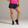 Women's Running 2-in-1 Breathable Shorts KIPRUN Run 500 Comfort - blue pink