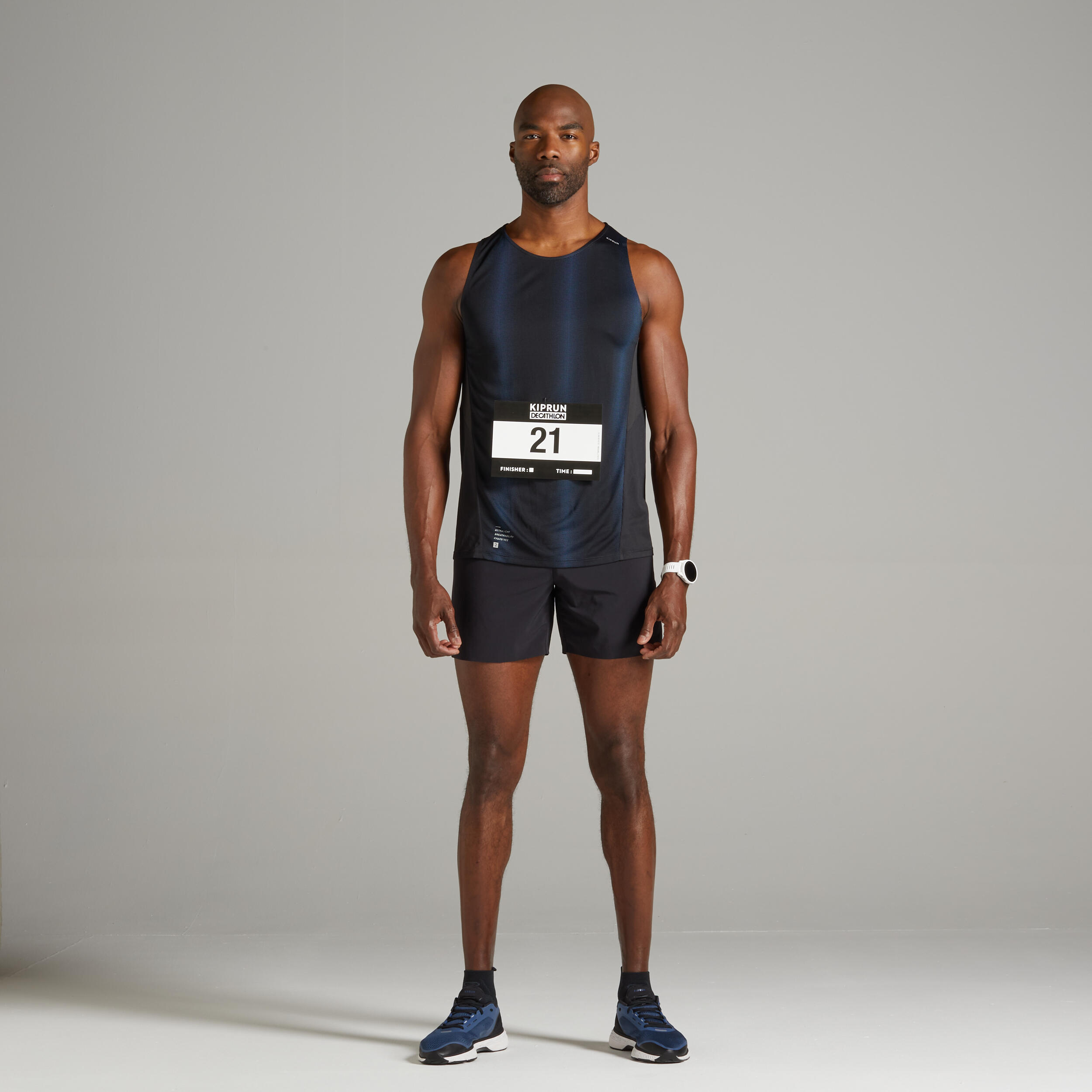 KIPRUN MEN'S BREATHABLE RUNNING TANK TOP LIGHT - BLACK 10/12