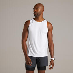 KIPRUN LIGHT MEN'S BREATHABLE RUNNING TANK TOP - WHITE