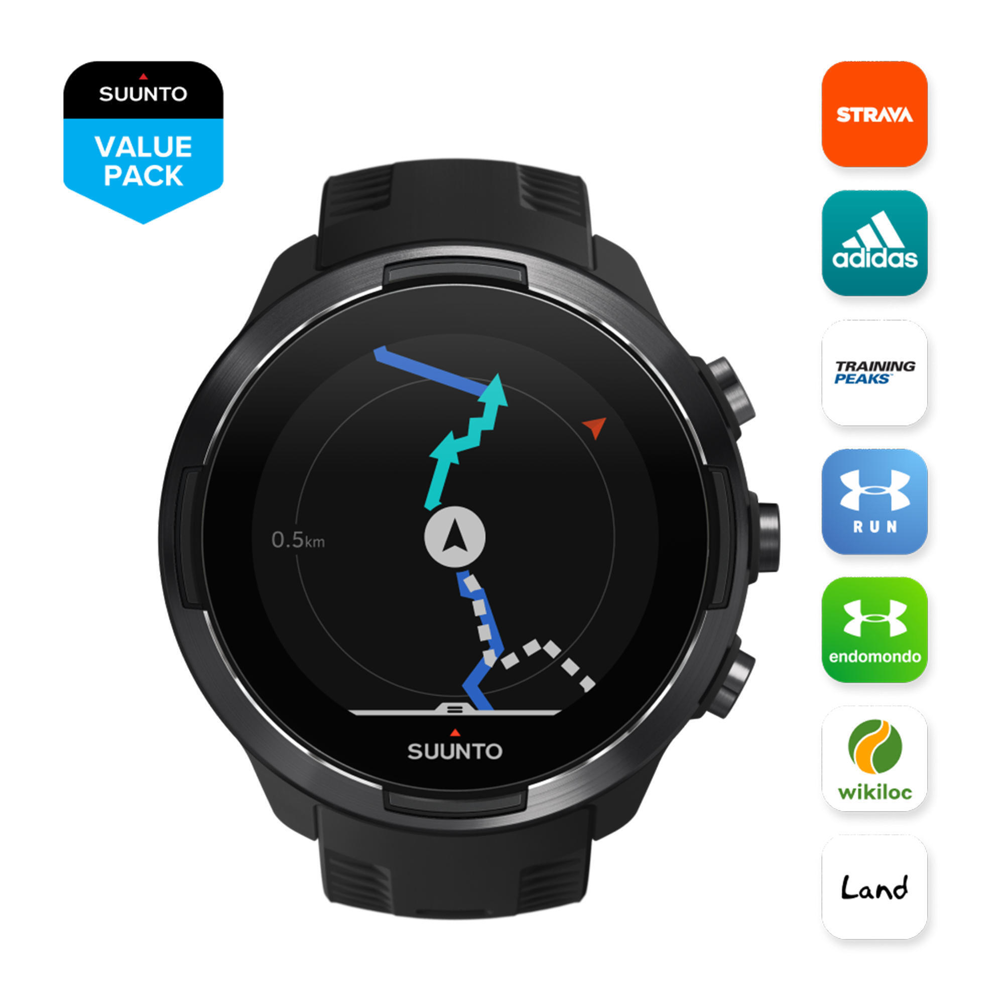 MULTISPORTS HEART RATE GPS WATCH SUUNTO 9 BARO - BLACK SUUNTO - Decathlon