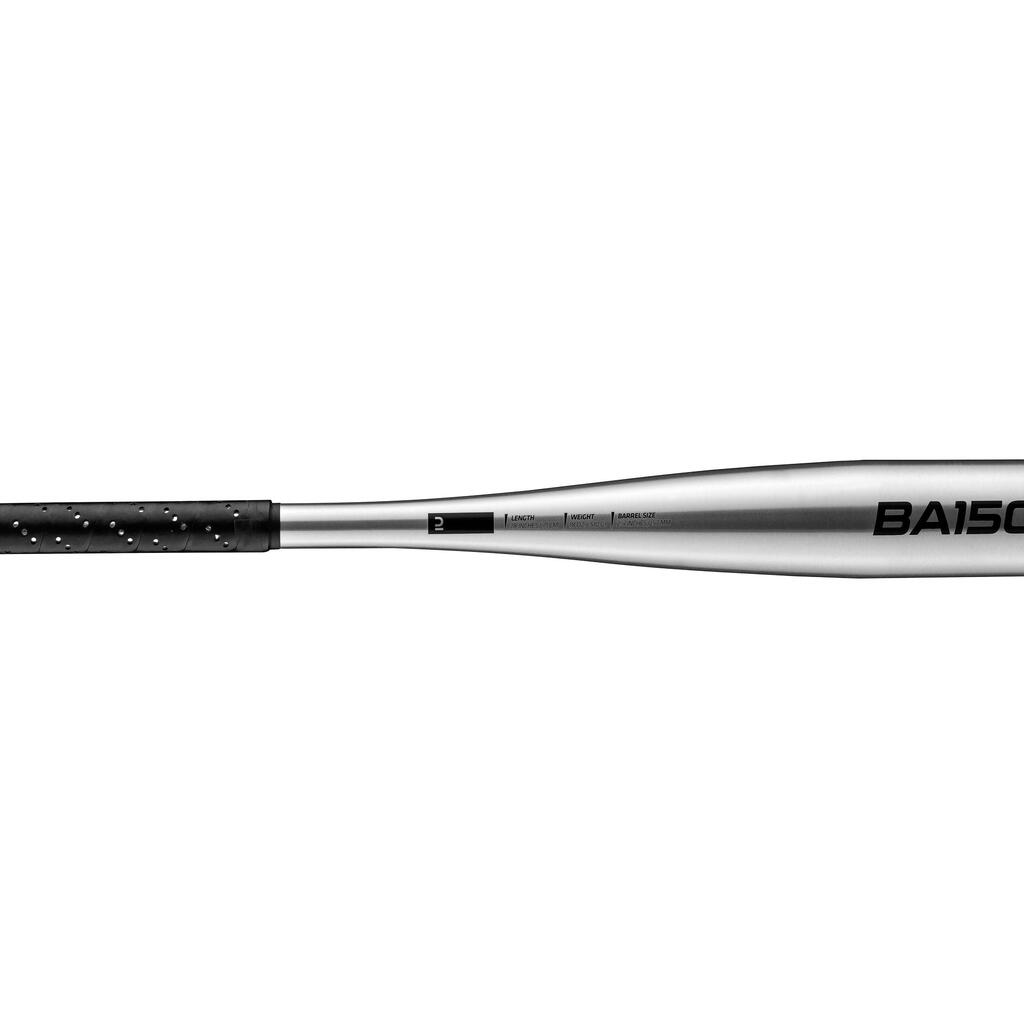 Bate de béisbol de aluminio infantil plateado de 28