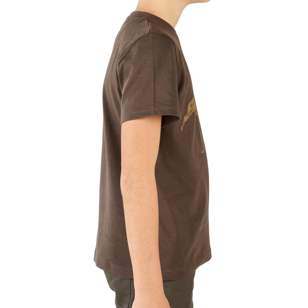 Jagd-T-Shirt 100 Kinder LTD Hirsch braun 